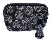 Daisy Lane Zippered saco cosmético para mulheres grande maquiagem bolsa adolescente bonito organizador de armazenamento (voleibol preto)