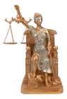 Dama Da Justiça Rosê Sentada 29cm - Enfeite Resina Juiz