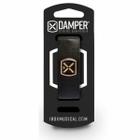 Damper Em Couro Legitimo E Tag Em Metal Preto Dsmd02