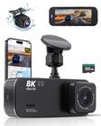 Dash Cam Lensuge 8K Ultra HD frontal e traseira com cartão de 32 GB