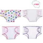 DC-BEAUTIFUL 4 Pack Baby Fraldas Boneca Cueca para Bonecas bebê de 14-18 polegadas, Boneca Garota Americana