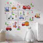 Decalques de parede WS Wallpaper Car Transports Road Boys Room L