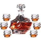 Decanter Licoreira Garrafa Whisky Bourbon Vinho Luxo 7 Peças