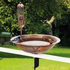 Deck Bird Bath DREAMSOUL com alimentador de pássaros para exteriores