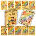 Deck de Cartas de Pokémon Cartinhas Rainbow de Prata e Ouro Impermeável com Alto-relevo Sem Repetição de Cards