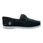 Deckshoes Samello Reef Couro Nobuck Marinho Navy Taupe Mocassim Náutico Âncora Edicão Especial