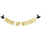 Decoração de festa de Halloween Banner LeeSky Drink Up Witches