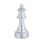 Decoração em resiina peça xadrez rainha cor prata 6 x 6 x 12,5cm