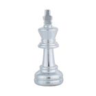 Decoração em resiina peça xadrez rei cor prata 6 x 6 x 12,5cm