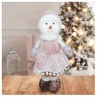 Decoração Natal Boneco De Neve Rosa Natalina 45cm