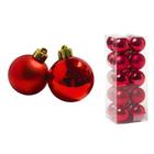 Decoração Natalina Para Árvore 20 Bolas de Natal Vermelhas