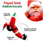 Decoração Papai Noel Subindo Escada 60cm Eventos natalinos infeite natal festivo casa comercio