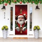 Decoração para Natal Papai Noel Capa de Porta ou Painel de Mesa em Tecido Veste Fácil com Elástico