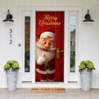Decoração para Natal Papai Noel Capa de Porta ou Painel de Mesa em Tecido Veste Fácil com Elástico