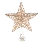 Decoração Ponteira de Árvore de Natal de Rattan Dourada de 30cm