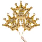 Decorações de balão Lagarto Crown Gold Foil, 3 unidades