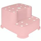 Degrau Duplo Rosa Bebe Criança Infantil Antiderrapante 18018 Buba