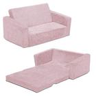 Delta Crianças Serta Perfect Sleeper Extra Wide Sofá Conversível para Espreguiçadeira, Confortável 2-em-1 Flip Open Couch / Sleeper para Crianças, Rosa