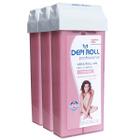 Depi Roll Kit c/3 Cera Refil Roll-On Rosa 100g