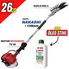 Derriçadeira Profissional Nakashi DD2L262M com Motor Mitsubishi TU26 2T + Óleo Castrol Stihl 500ml