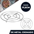 Descanso de Panela Metal Redondo Cromado 17 cm Suporte Aço Inox Style - PANAMI