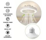 Design Contemporâneo: Lâmpada de LED Ventilador de Teto Ajustável Pequena E27 30W