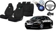 Design Moderno: Capas para Bancos Jetta 2005-2010 + Volante e Chaveiro Exclusivo VW