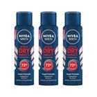 Desodorante Aero Nivea 200ml Men Dry Impact - Kit C/3un