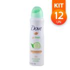 Desodorante Aerosol Dove Go Fresh Chá Verde e Pepino Antitranspirante 48H S/Álcool 89g (Kit com 12)