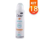 Desodorante Aerosol Dove Sensitive Sem Perfume Creme Hidratante 48H 89g (Kit c/ 18 Und)
