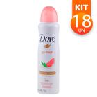 Desodorante Antitranspirante Aerosol Dove Go Fresh Romã Com Creme Hidratante 89g (Kit com 18)