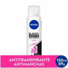 Desodorante Antitranspirante Aerosol Nivea BlackeWhite Invisible Clear com 150ml