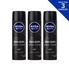 Desodorante Antitranspirante Aerosol NIVEA MEN DEEP Original 150ml- 3 unidades