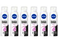 Desodorante Antitranspirante Aerossol Nivea - Black & White Clear Feminino 150ml 6 Unidades