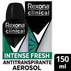 Desodorante Rexona Clinical Intense Fresh Antitranspirante Aerosol Masculino 150ml