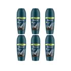 Desodorante Roll-on Rexona 50ml Masculino Invisible - Kit C/6un