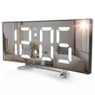 Despertador Digital Espelhado com Iluminação Noturna e Mudança de Cores Ideal Para Presentes
