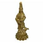 Deusa Kuan Yin em Pé Dourado em Resina 15 cm