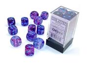 Dice Chessex Nebula Nocturnal com luminária azul de 16 mm (12 unidades)