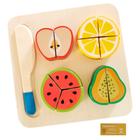 Didaticos Aprenda Brincando Frutas DM Toys Jogo de Encaixar Madeira Brinquedo Pedagogico