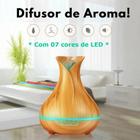 Difusor De Aromas Umidificador de Ambientes Elétrico 7 Cores Leds 400ml Controle Remoto