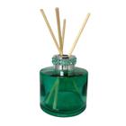 Difusor de vidro verde decorativo com detalhe pedras