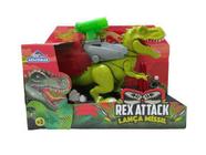 Dinossauro Articulado Rex Attack Lança Míssil 28 cm 0863 Verde