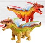 Dinossauro com asa anda solta fumaça luz e som - toys