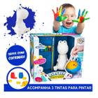 Dinossauro Educativo com Tintas p/ Pintura Baby Rex e Serve Como Cofrinho Presente Menino Menina Top - Adijomar