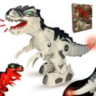 Dinossauro T-rex Grande Mechanical Anda Luzes Emite Robô Som Presente Criança Menino