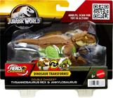 Dinossauro Transformável - Tiranossauro Rex e Anquilossauro Marron - Jurassic World - Mattel