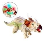 Dinossauro Triceratops Com Som Luz E Movimento 35cm Grande