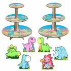 Dinossauros Bebês Cute Kit 2 Baleiros Com 6 Displays De Mesa