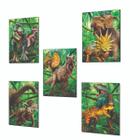 Dinossauros Kit Com 5 Quadros Decorativos 13X18Cm